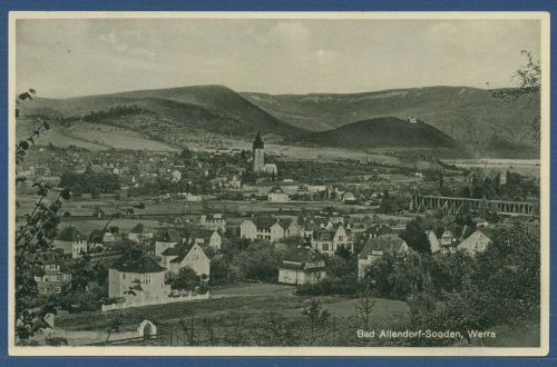 Bad Allendorf-Sooden, Werra Gesamtansicht, gelaufen 1937 (AK4564)