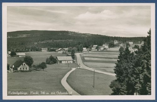 Warmensteinach Fleckl Fichtelgebirge mit Ochsenkopf, gelaufen 1942 (AK4560)