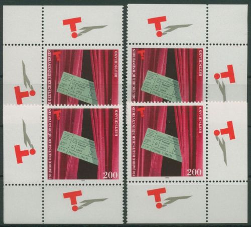 Bund 1996 Deutscher Bühnenverein 1857 alle 4 Ecken postfrisch (E2589)