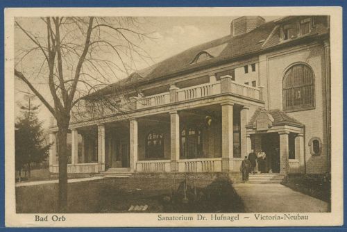 Bad Orb Sanatorium Dr. Hufnagel Victoria-Neubau, gelaufen1925 (AK4504)