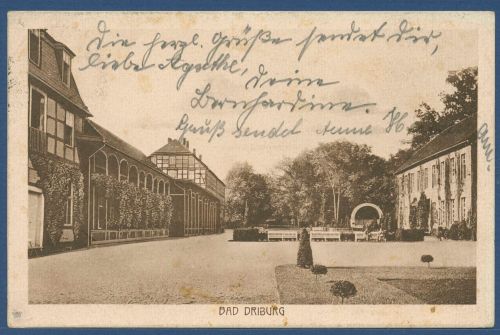 Bad Driburg kuranlagen, gelaufen 1925 (AK4507)