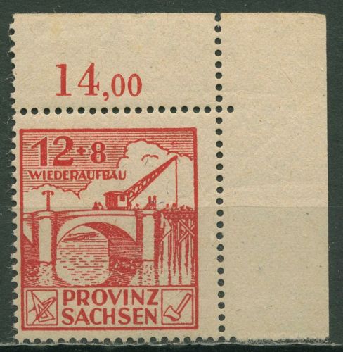 SBZ Provinz Sachsen 1946 Wiederaufbau 88 Aa Ecke 2 postfrisch