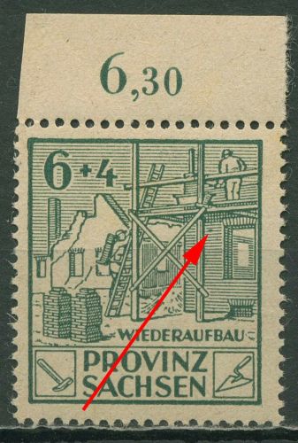 SBZ Provinz Sachsen 1946 Wiederaufbau Plattenfehler 87 A III postfrisch geprüft