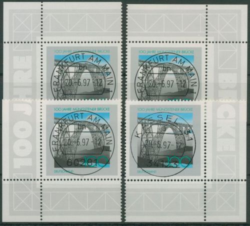 Bund 1997 Müngstener Eisenbahnbrücke 1931 alle 4 Ecken TOP-Stempel (E2769)