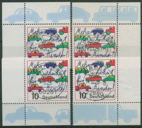 Bund 1997 Verkehr Sicherheit für Kinder 1954 alle 4 Ecken gestempelt (E2807)