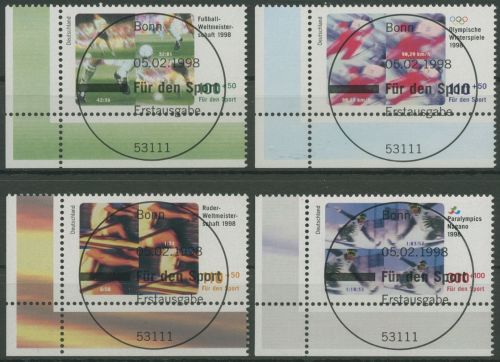 Bund 1998 Sporthilfe Fußball Olympia Rudern 1968/71 Ecke 3 TOP-ESST Bonn (E2854)