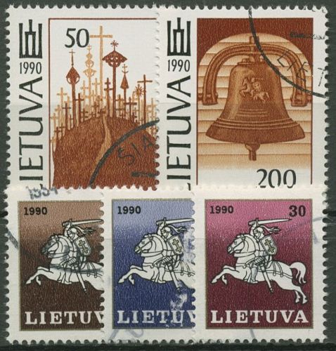 Litauen 1991 Nationale litauische Symbole 465/69 gestempelt
