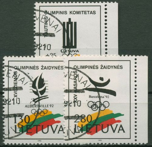 Litauen 1992 Olympische Spiele in Albertville und Barcelona 496/98 gestempelt