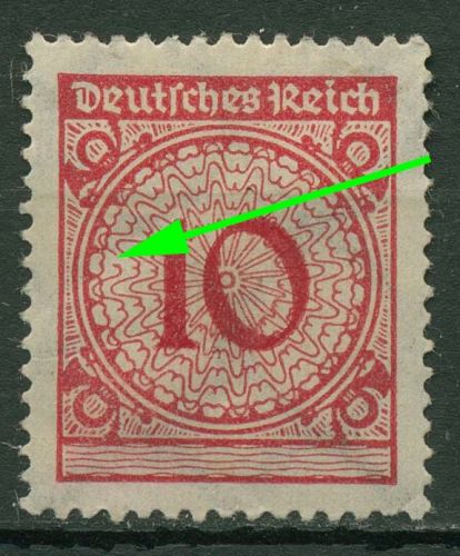 Deutsches Reich 1923 Plattenfehler Sprung in Rosette 340 Pa HT mit Falz