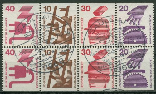Bund 1974 Unfallverhütung Heftchenblatt H.-Blatt 25 mit Sonderstempel