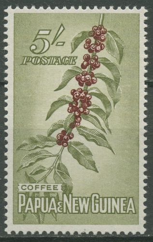 Papua Neuguinea 1952 Zweig des Kaffeestrauches 21 mit Falz