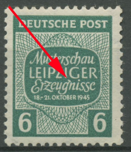 SBZ West-Sachsen Musterschau Leipzig mit Plattenfehler 124 Y III postfrisch