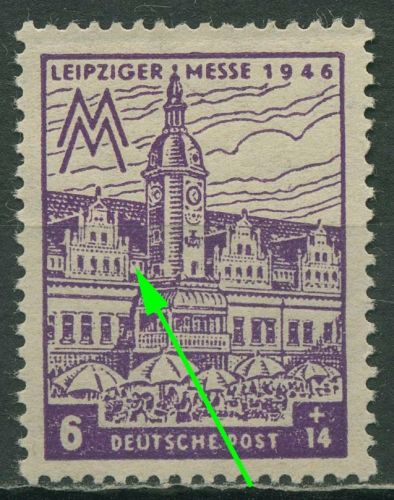 SBZ West-Sachsen 1946 Leipziger Messe WZ Y mit Plattenfehler 162 AY V postfrisch