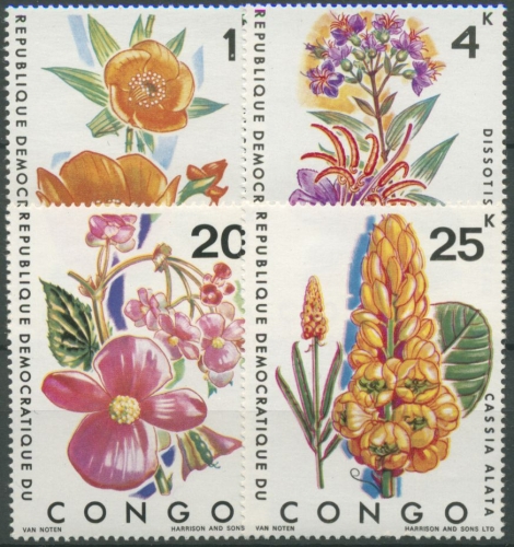 Kongo (Kinshasa) 1971 Einheimische Blumen 425/28 postfrisch