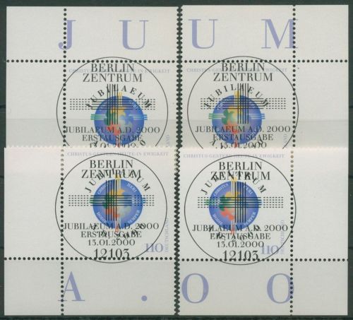Bund 2000 Millennium Anno Domini 2087 alle 4 Ecken mit TOP-ESST Berlin (E3123)