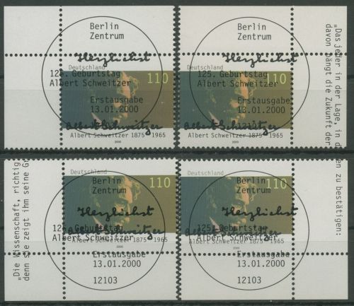 Bund 2000 Albert Schweitzer 2090 alle 4 Ecken mit TOP-ESST Berlin (E3130)
