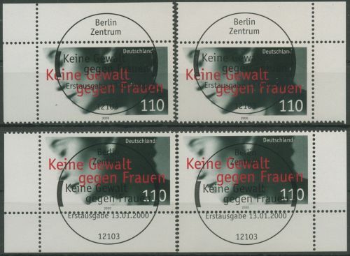 Bund 2000 Keine Gewalt gegen Frauen 2093 alle 4 Ecken TOP-ESST Berlin (E3140)
