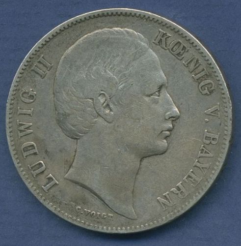 Bayern Vereinstaler 1865, Ludwig II., J 101 ss (m3877)