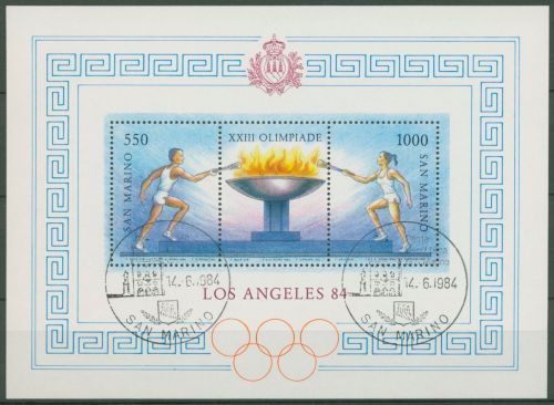 San Marino 1984 Olympische Sommerspiele Los Angeles Block 9 gestempelt (C62284)