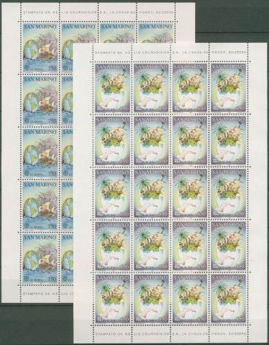 San Marino 1992 Europa CEPT Amerika 1508/09 ZD-Bogen postfrisch (SG61413)