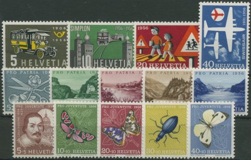 Schweiz Jahrgang 1956 komplett 623/36 postfrisch (G60007)