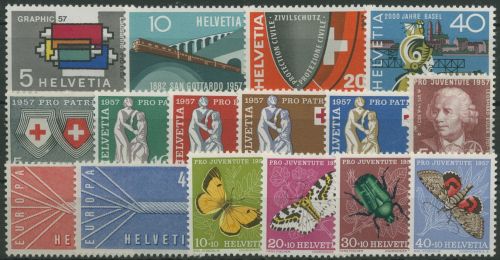 Schweiz Jahrgang 1957 komplett 637/52 postfrisch (G60008)