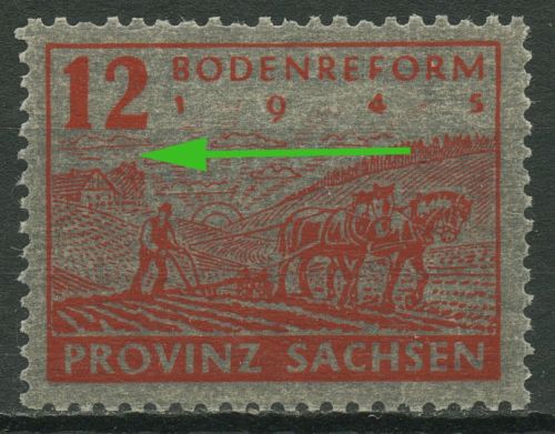 SBZ Provinz Sachsen 1946 Bodenreform mit Plattenfehler 91 X postrisch