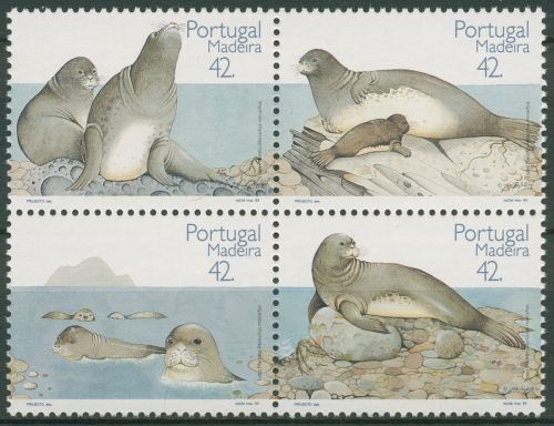 Portugal - Madeira 1993 Tierschutz Mönchsrobben 164/67 ZD postfrisch