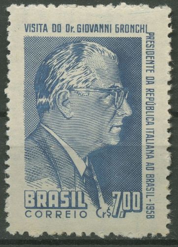 Brasilien 1958 Staatsbesuch von Giovanni Gronchi, Italien 944 postfrisch