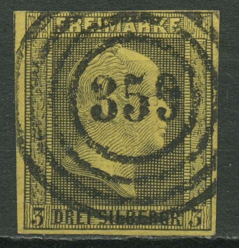 Preußen 1850 König Fr. Wilhelm IV., Hintergrund gegittert 4 a gestempelt