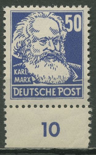 SBZ Allgemeine Ausgabe 1948 Karl Marx mit Unterrand 224 UR postfrisch