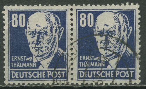 SBZ Allgemeine Ausgabe 1948 Ernst Thälmann 226 a waagerechtes Paar gestempelt