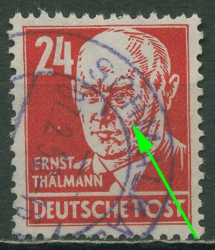 SBZ Allgemeine Ausgabe 1948 Thälmann mit Plattenfehler 220 a f05a gestempelt