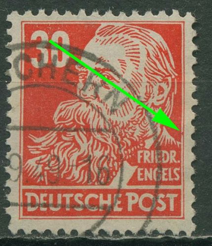 SBZ Allgemeine Ausgabe 1948 Friedrich Engels Plattenfehler 222 f85a gestempelt