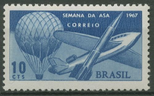 Brasilien 1967 Flugwoche Ballon Flugzeug Rakete 1151 postfrisch