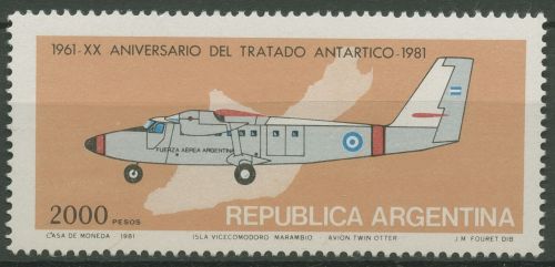 Argentinien 1981 Antarktisvertrag Schiff Flugzeug 1511 postfrisch