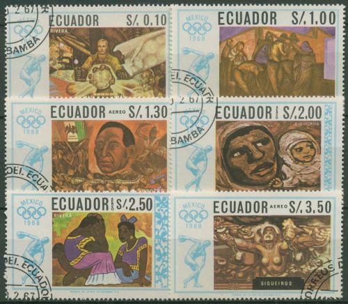 Ecuador 1967 Olympische Sommerspiele Mexiko 1313/18 gestempelt