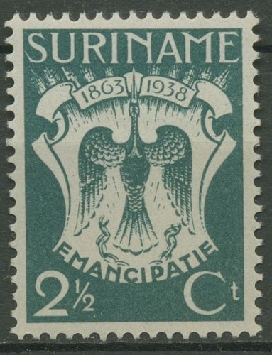 Surinam 1938 Ende der Sklaverei Phönix 203 mit Falz