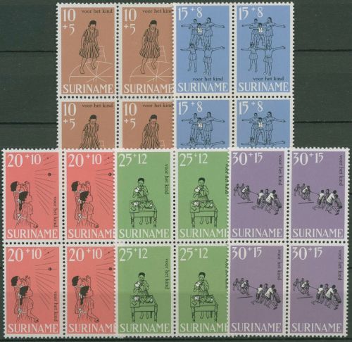 Surinam 1968 Voor het Kind Kinderspiele 548/52 4er-Block postfrisch
