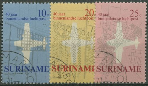 Surinam 1970 Luftpost Flugzeuge 581/83 gestempelt