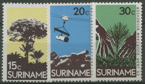 Surinam 1972 Forstverwaltung Bäume 643/45 postfrisch