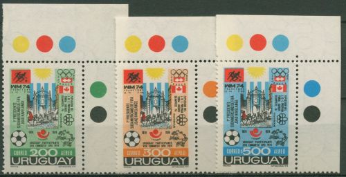 Uruguay 1974 Ereignisse Olympia UPU 1313/15 Ecke postfrisch