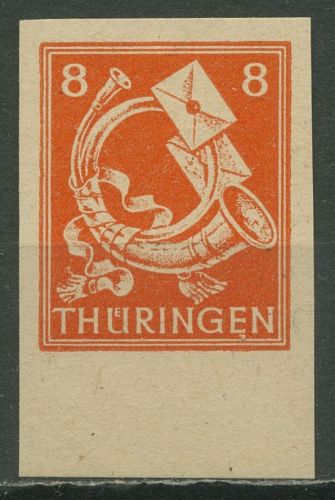SBZ Thüringen 1945 Freim. Vollgummierung ungezähnt! 96 AX w U UR postfrisch