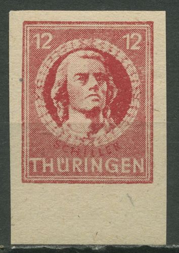 SBZ Thüringen 1945 Freim. Vollgummierung ungezähnt! 97 AX aq U UR postfrisch