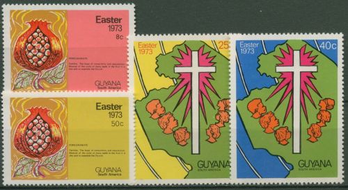 Guyana 1973 Ostern Granatapfel Landkarte 438/41 postfrisch