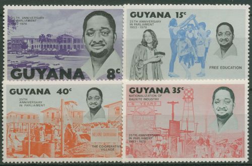 Guyana 1978 25 Jahre Parlamentszugehörigkeit Burnhams 534/37 postfrisch