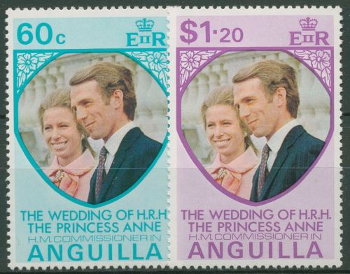 Anguilla 1973 Hochzeit Prinzessin Anne & Mark Phillips 178/79 postfrisch