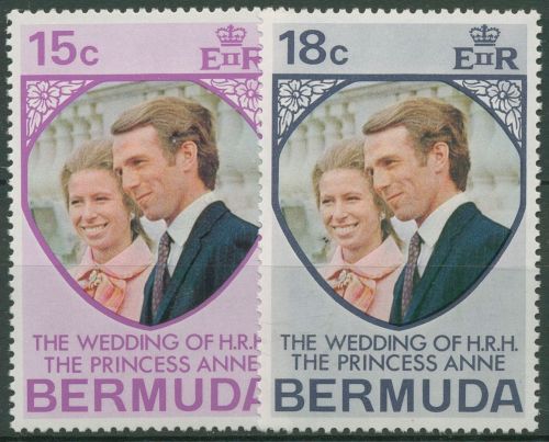 Bermuda-Inseln 1973 Hochzeit Prinzessin Anne & Marc Phillpis 291/92 postfrisch