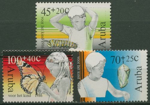 Aruba 1986 Voor het Kind Schmetterling und Raupe 18/20 postfrisch