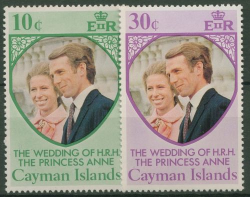 Cayman Islands 1973 Hochzeit Prinzessin Anne & Marc Phillips 319/20 postfrisch